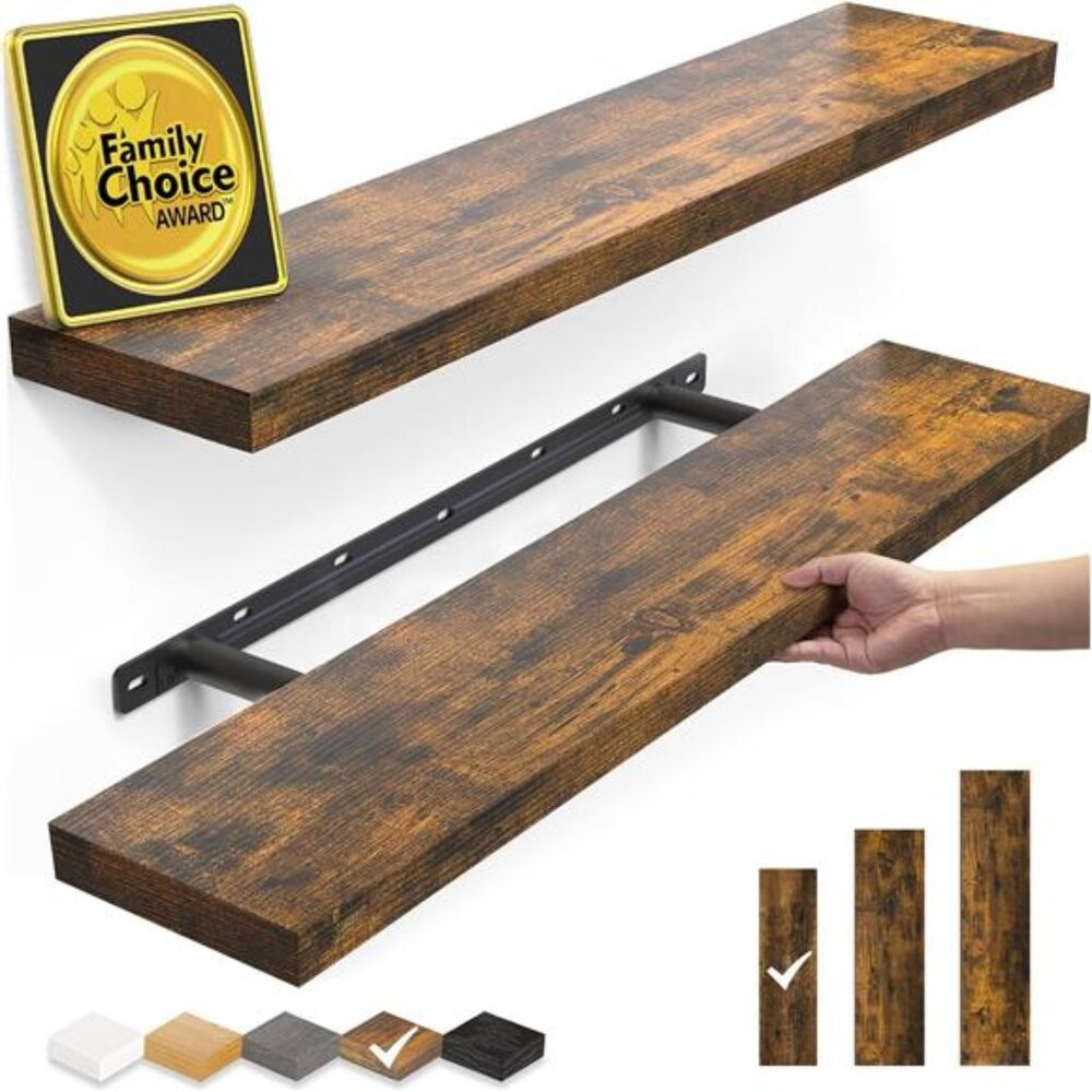 Floating Shelves, 22.5 inches Rustic Wood Wall Shelves for Living Room Bedroom